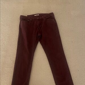 Abercrombie & Fitch Men's Maroon Stretch Straight Jeans